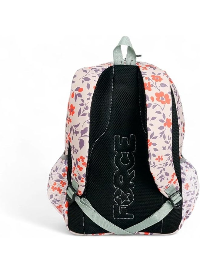 Force Backpack Unisex -floral pattern Orange - Image 3